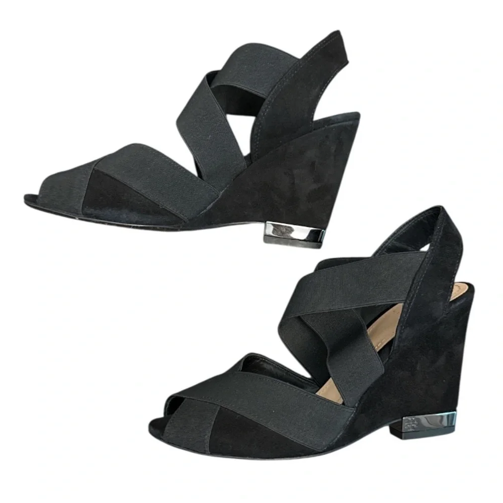 Tory Burch Black Debbie Wedge